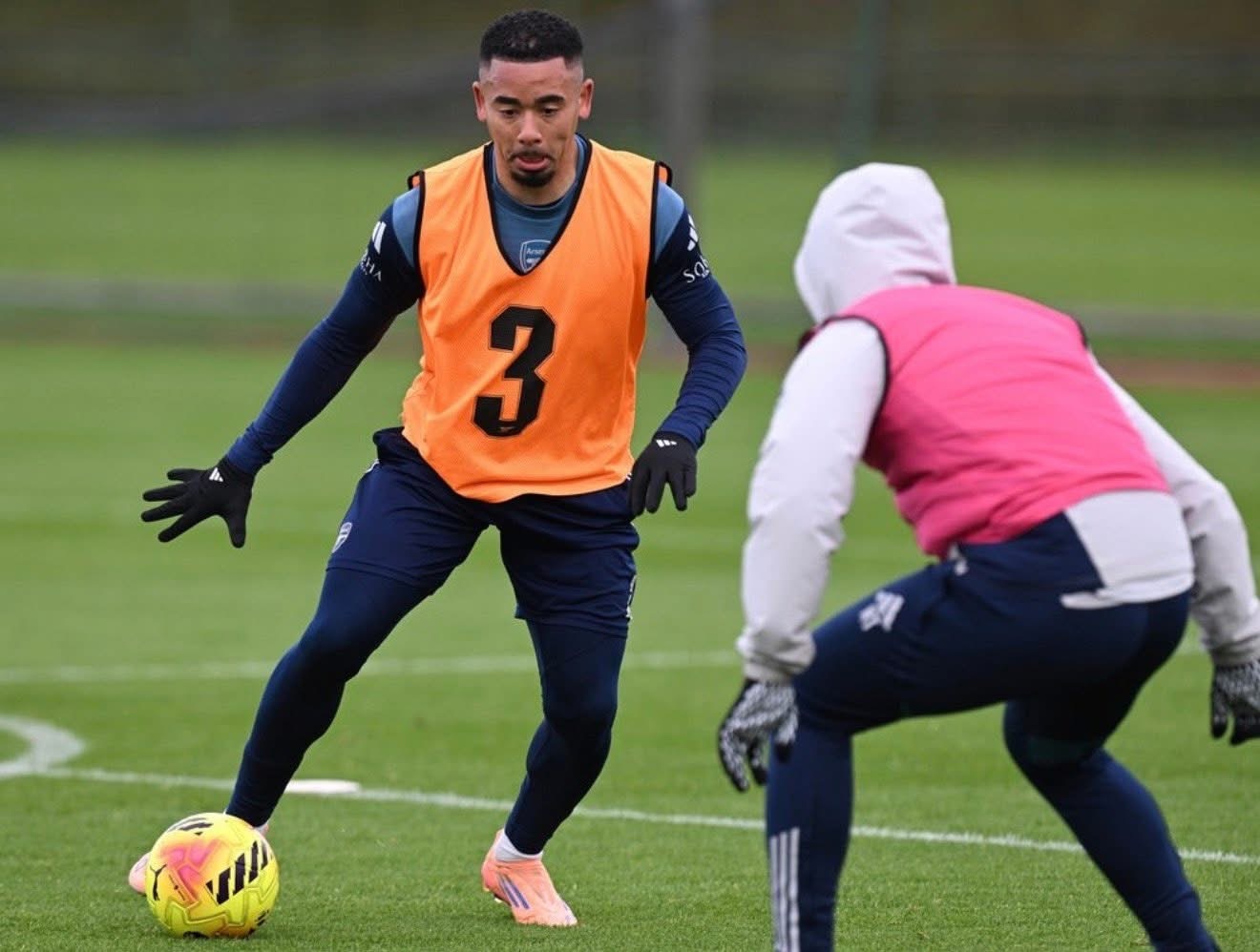 Gabriel Jesus training with Arsenal