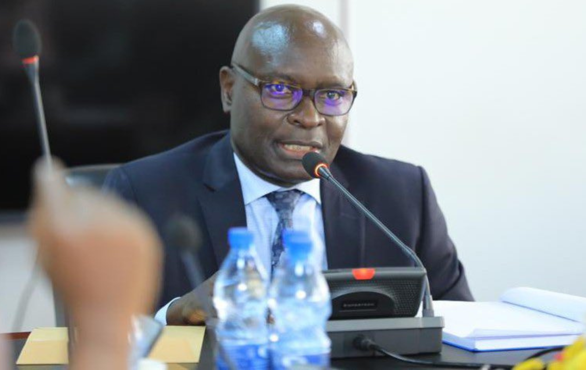 EC Chairperson Simon Byabakama addressing media